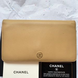 Authentic Chanel Leather Fold Wallet